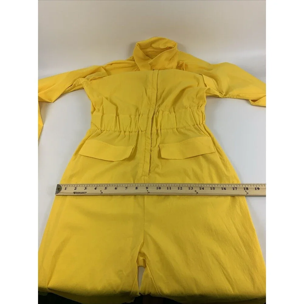April O’Neil TMNT Costume Yellow Jumpsuit Zip Long Sleeve Stretch Womens Small - Picture 10 of 11